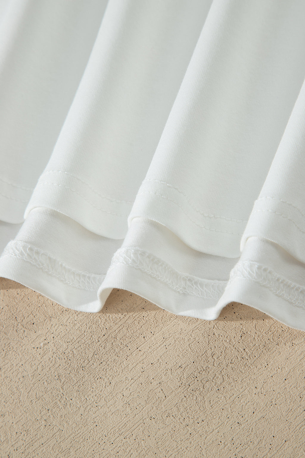 Plus Size White Retro USA Striped Trim Short Sleeve Tee