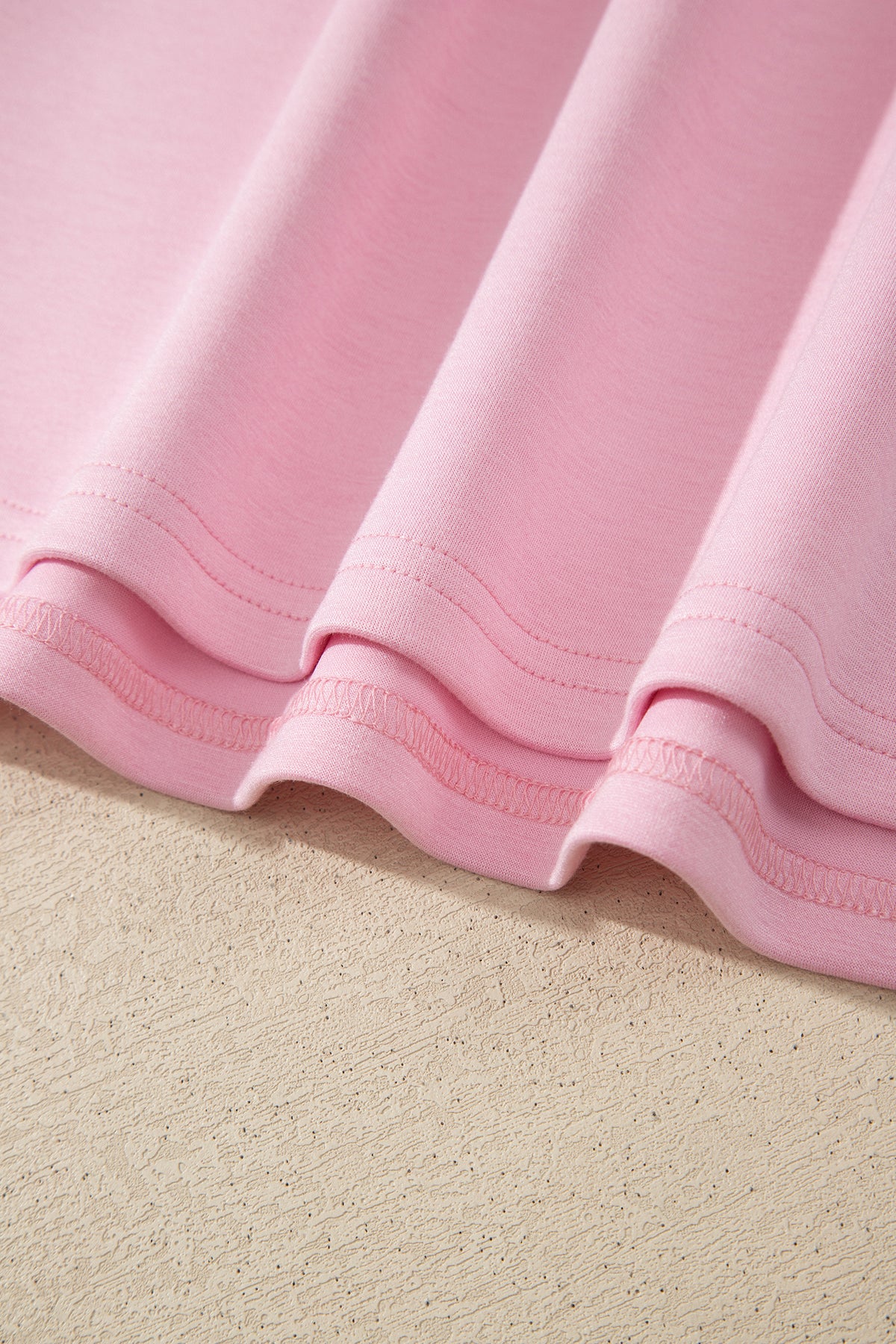 Bonbon Striped Trim Casual Tee & Drawstring Shorts 2pcs Set