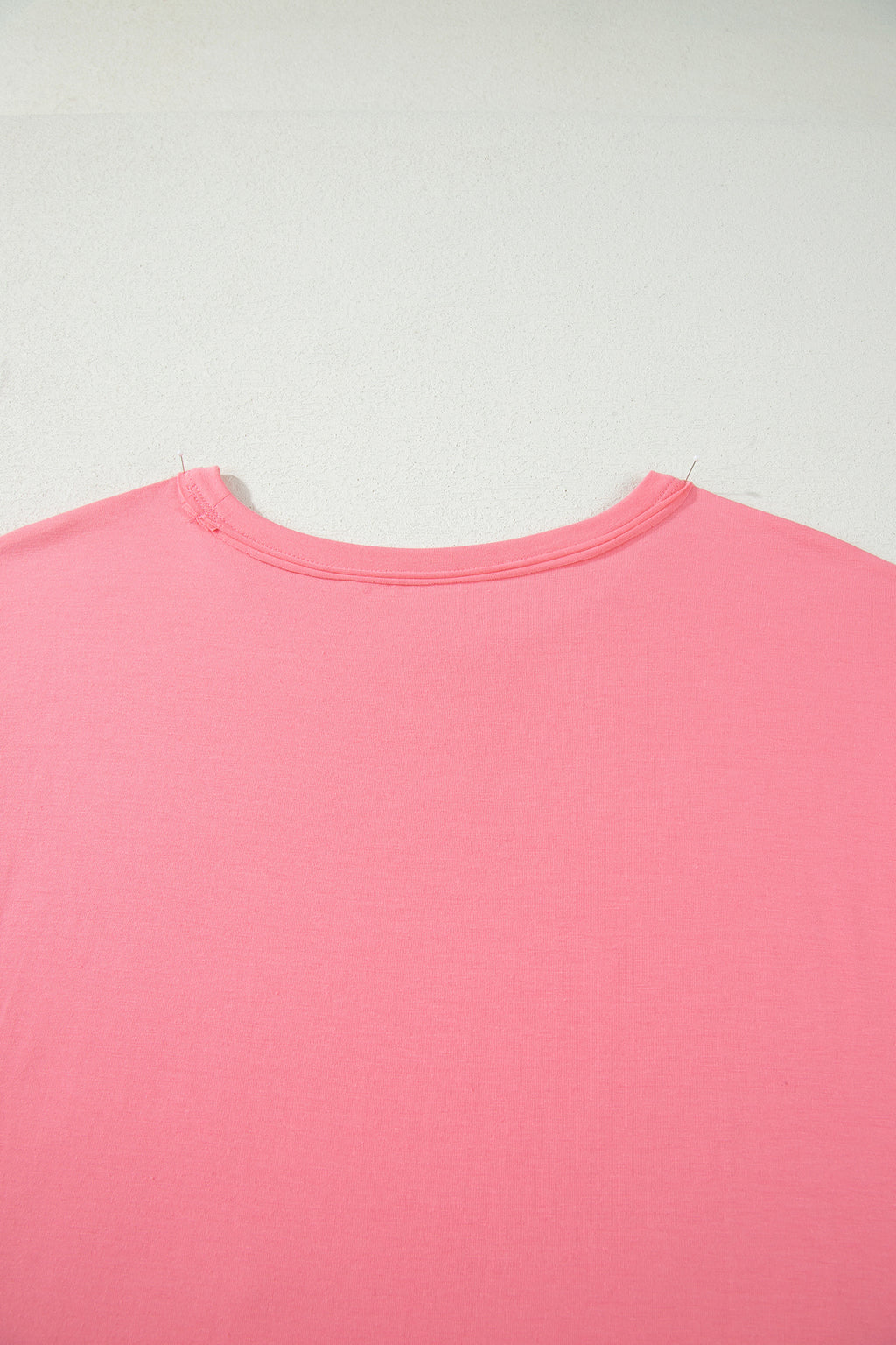 Plus Size Peach Blossom Tee With Raw Seam Detail & Ruffle Hem